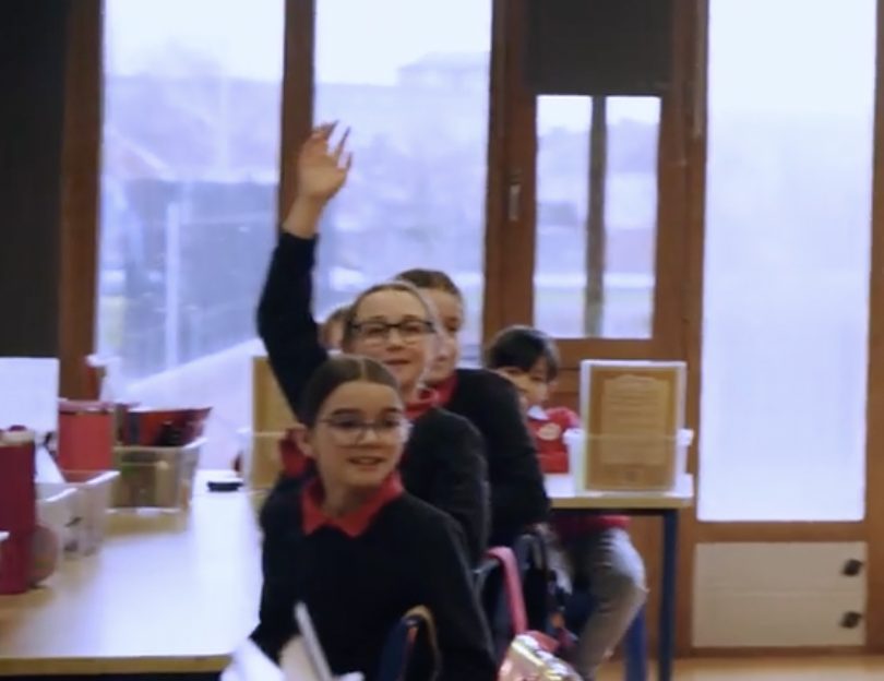St Ultan's pupils in a bright classroom