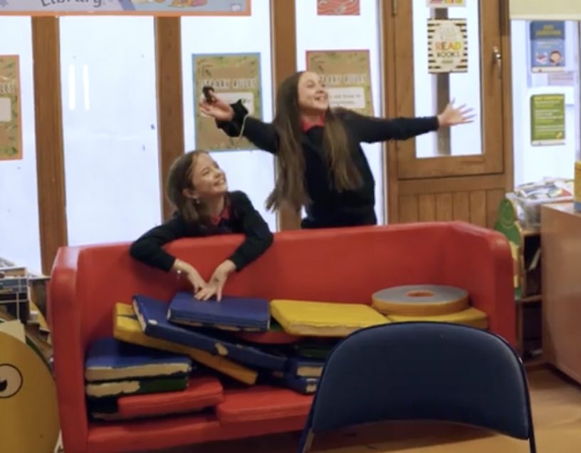Pupils enjoying the school library
